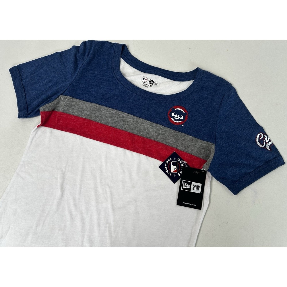 NWT New Era Chicago Cubs Ladies Medium Crew Neck Pullover Tee‎ Shirt